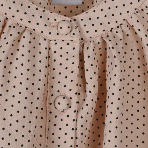 H & M Women's Long Sleeve Polka Dot Blouse In Pink Size 2 - Picture 2 of 5